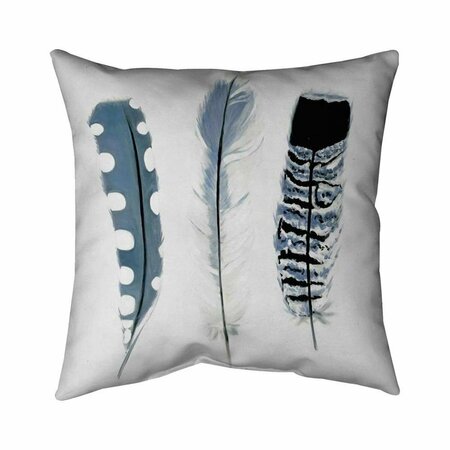 FONDO 20 x 20 in. Delicate Blue Feathers-Double Sided Print Indoor Pillow FO2798486